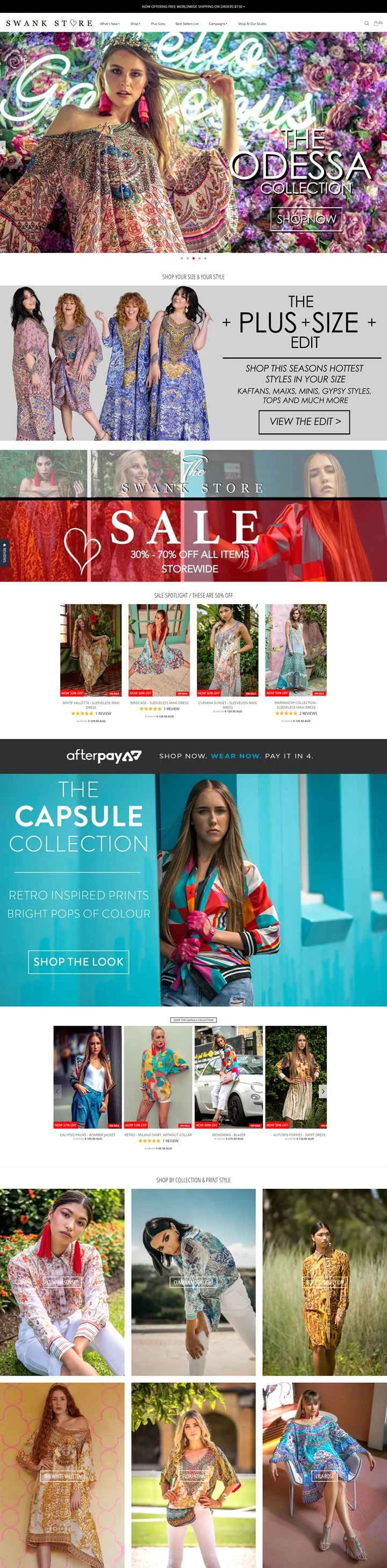 TheSwankStore は、オーストラリア産の 100% シルクのカラフルなホリデーウェアを販売するお店です。