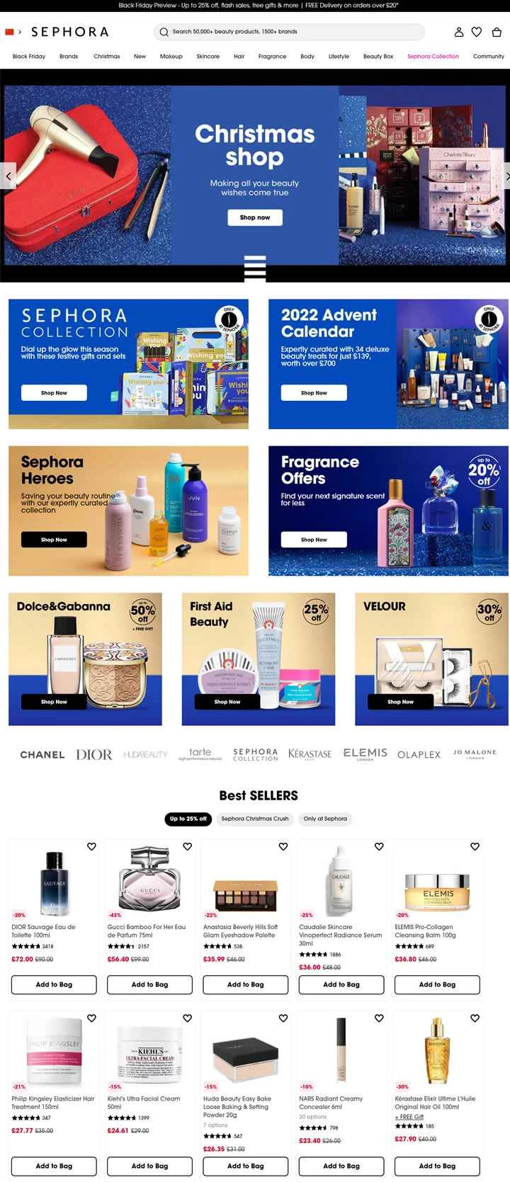 Sephora UKのウェブサイト：化粧品、スキンケア、フレグランス、ヘアケア、美容製品