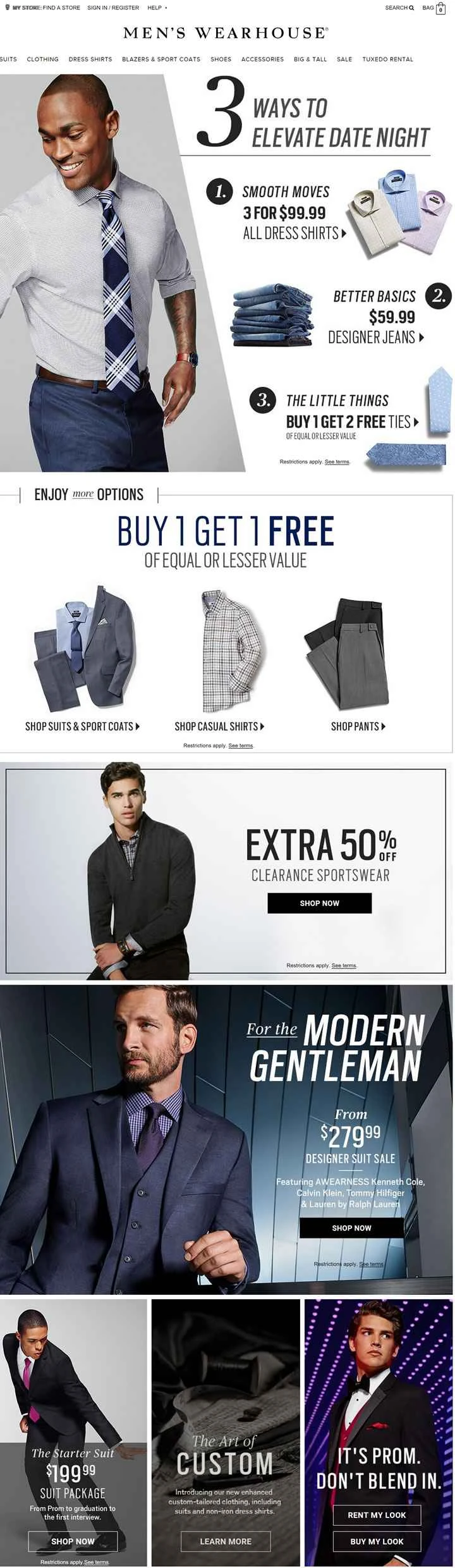 アメリカの紳士服小売チェーン：メンズ・ウェアハウス