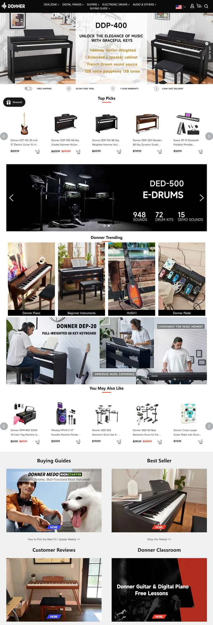 Donner公式ストア：世界的な楽器ブランド