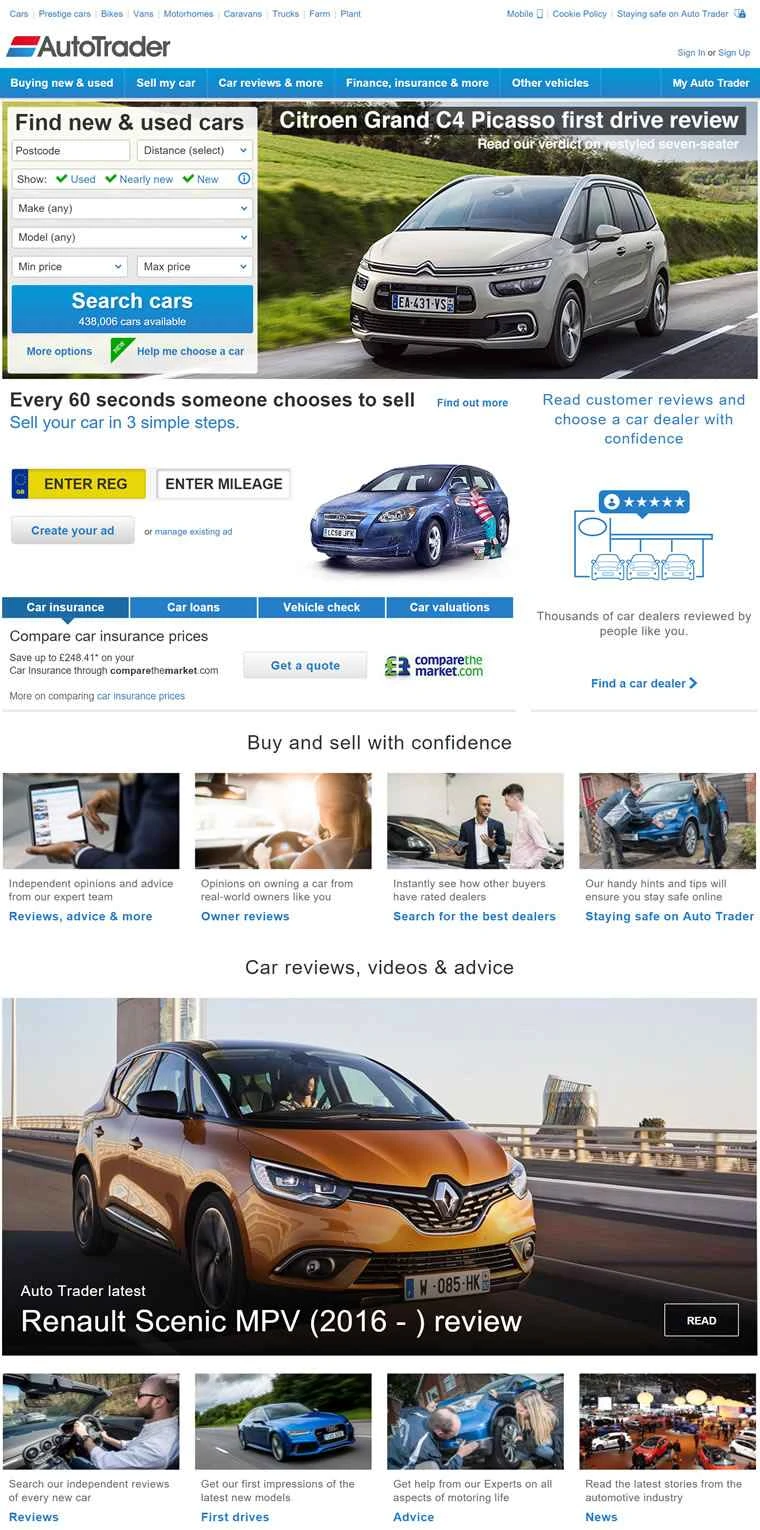 英国最大の自動車取引ウェブサイト「Auto Trader UK」
