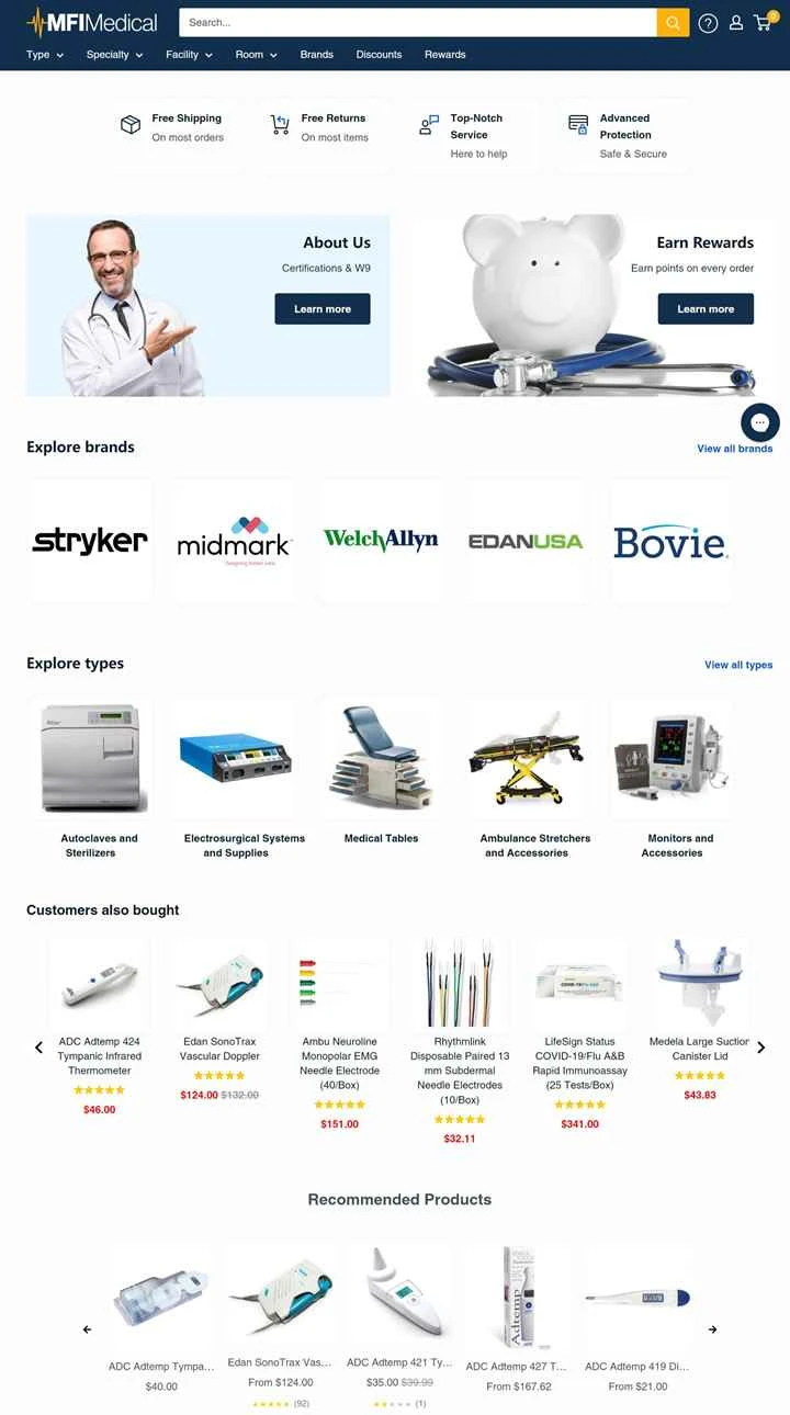MFI Medical は、米国を拠点とする医療用品および病院機器のオンラインサプライヤーです。