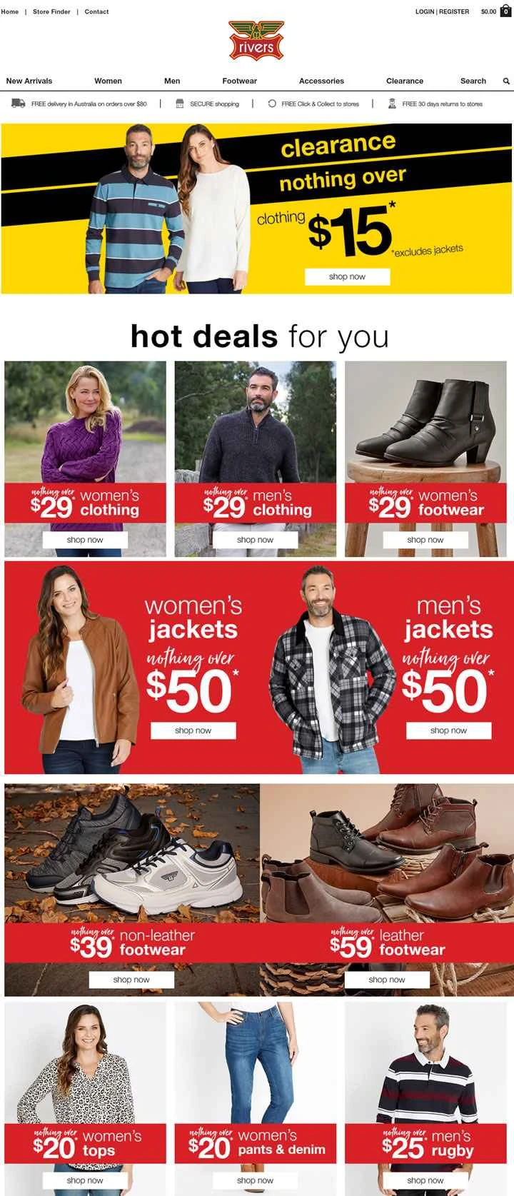 Rivers: オーストラリアのライフスタイルを反映した、オーストラリアデザインの高級フットウェアとアパレル。