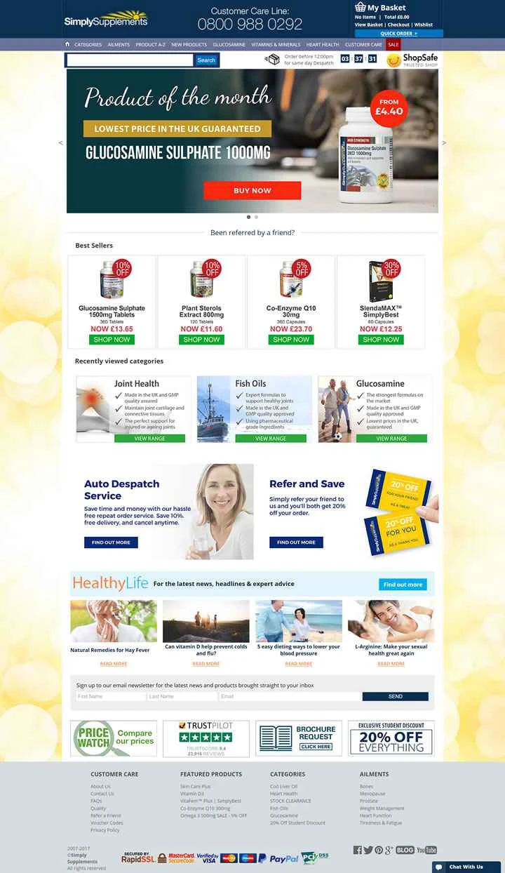 Simply Supplements は、英国を拠点とする自然健康サプリメントのウェブサイトです。