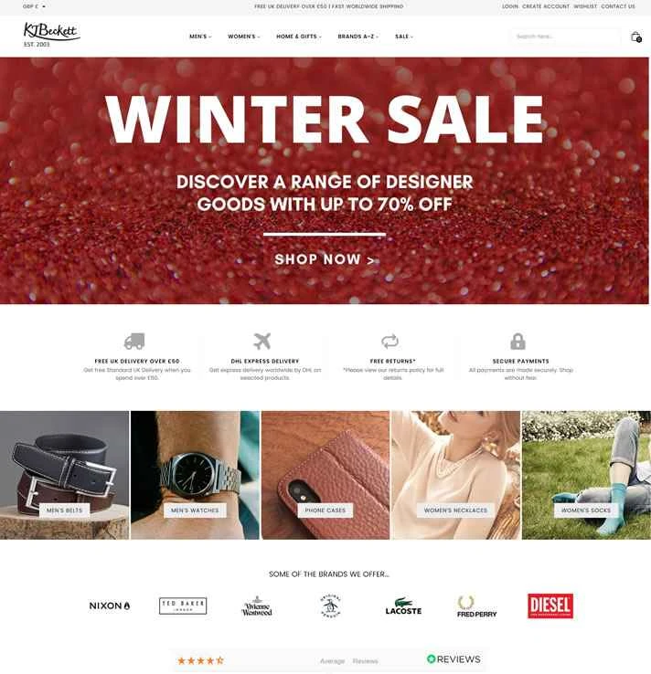 KJ Beckett は、英国のファッション アクセサリー、ジュエリー、衣料品のウェブサイトです。