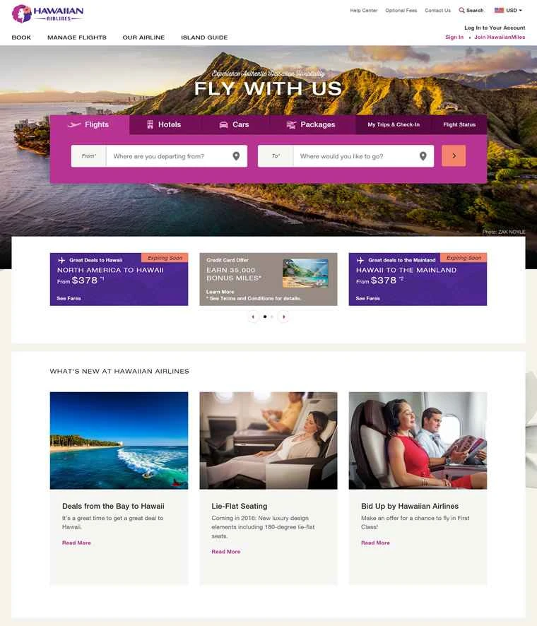 ハワイアン航空公式サイト：ハワイアン航空