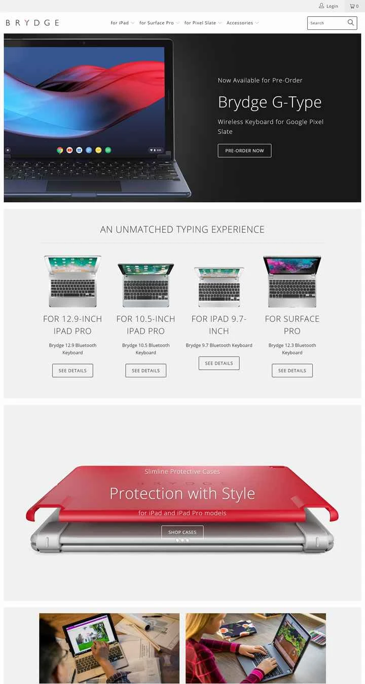 iPadとSurface Pro用Bluetoothキーボード：Brydge