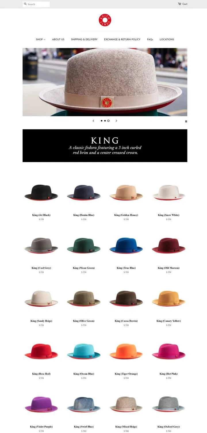 キース・ジェームス公式サイト：アメリカンフェドーラブランド