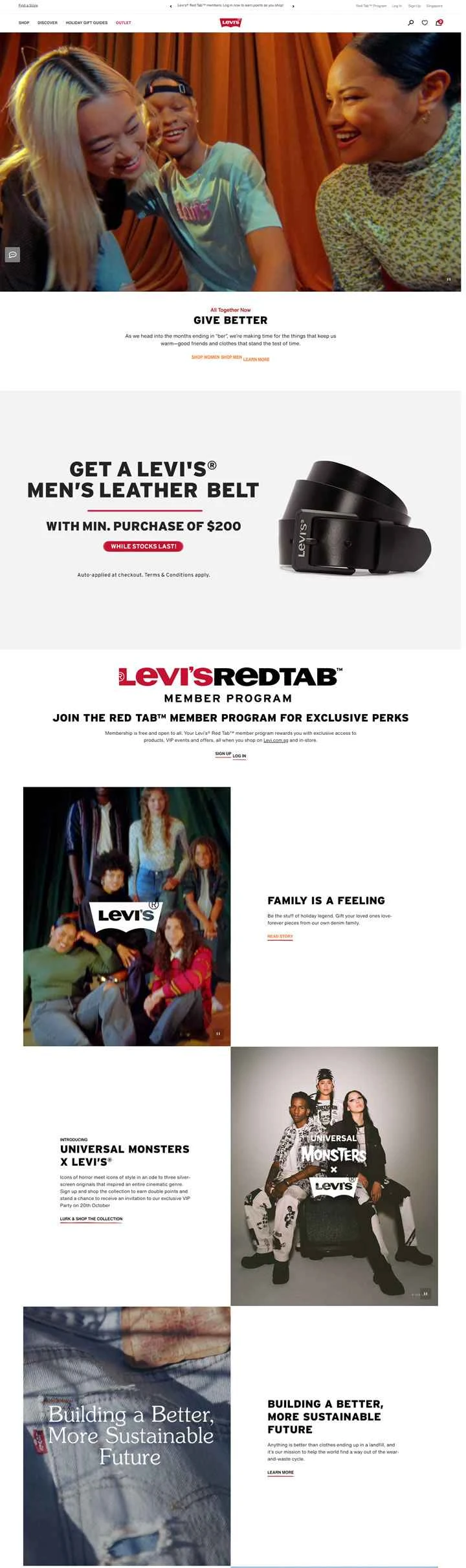 リーバイス シンガポール公式サイト：ジーンズ、デニムジャケット、アパレル