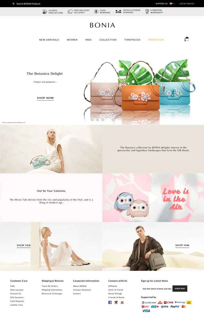 BONIA公式サイト：国際的な高級ブランドと革製品のエキスパート