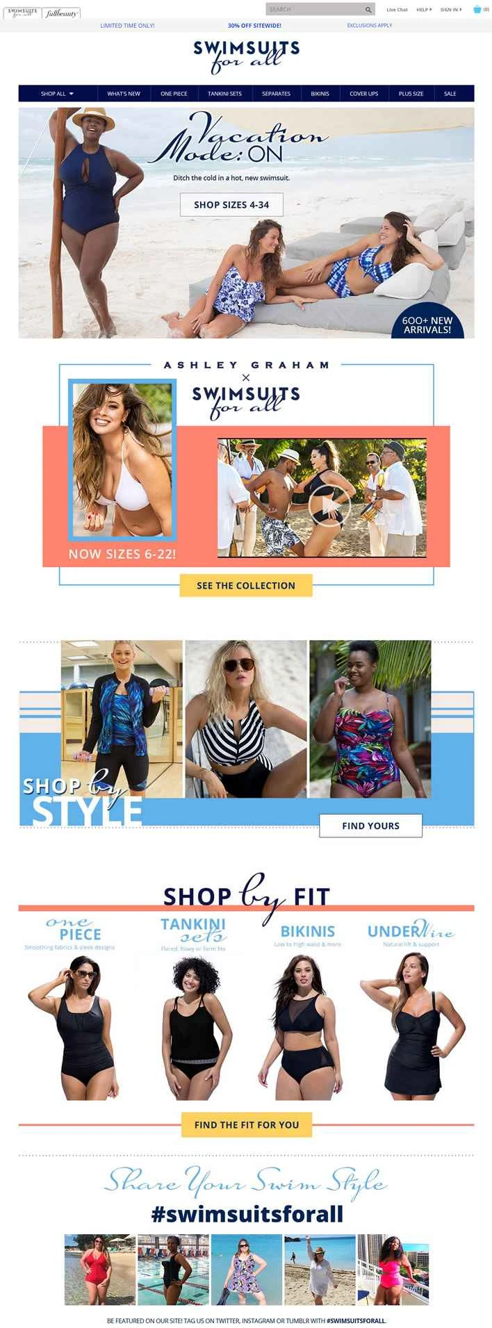 Swimsuits For All（アメリカの女性用水着店）