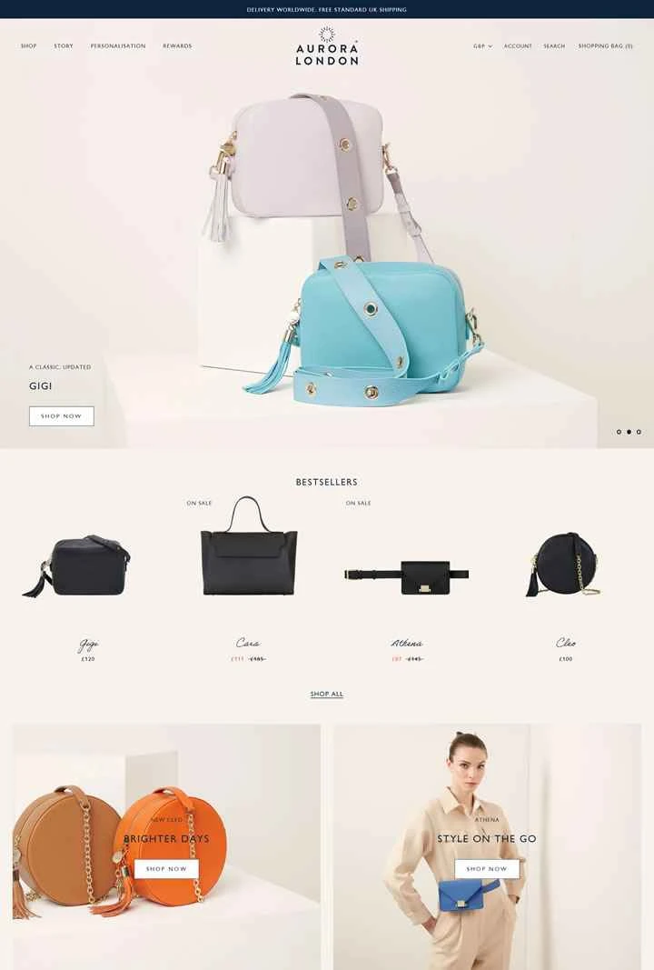 オーロラロンドン公式サイト：高級で手頃な価格のレザーハンドバッグ