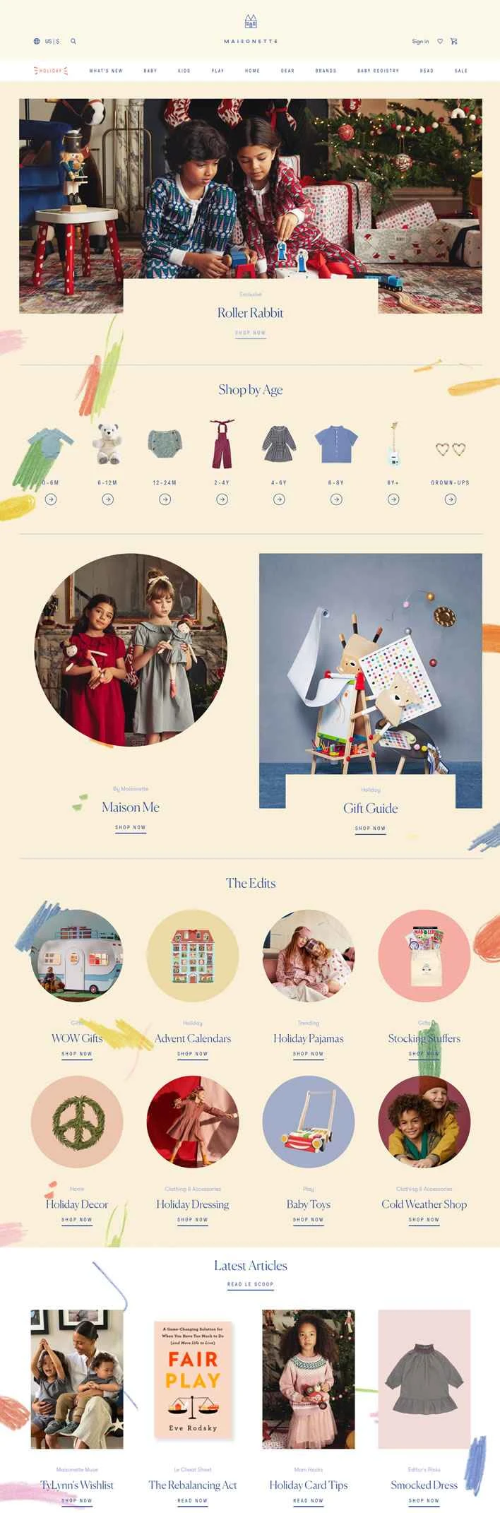 アメリカの子供服、家具、おもちゃのブティック「メゾネット」。