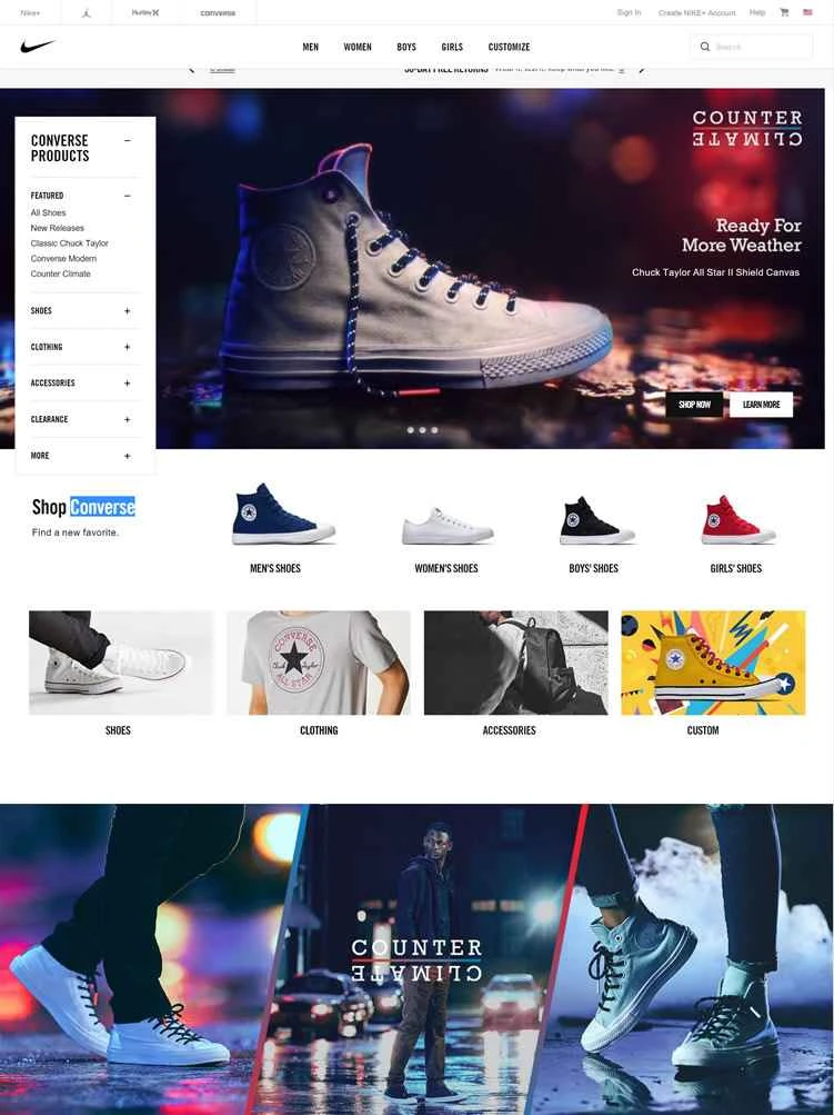 コンバースUS公式サイト：コンバースUSA