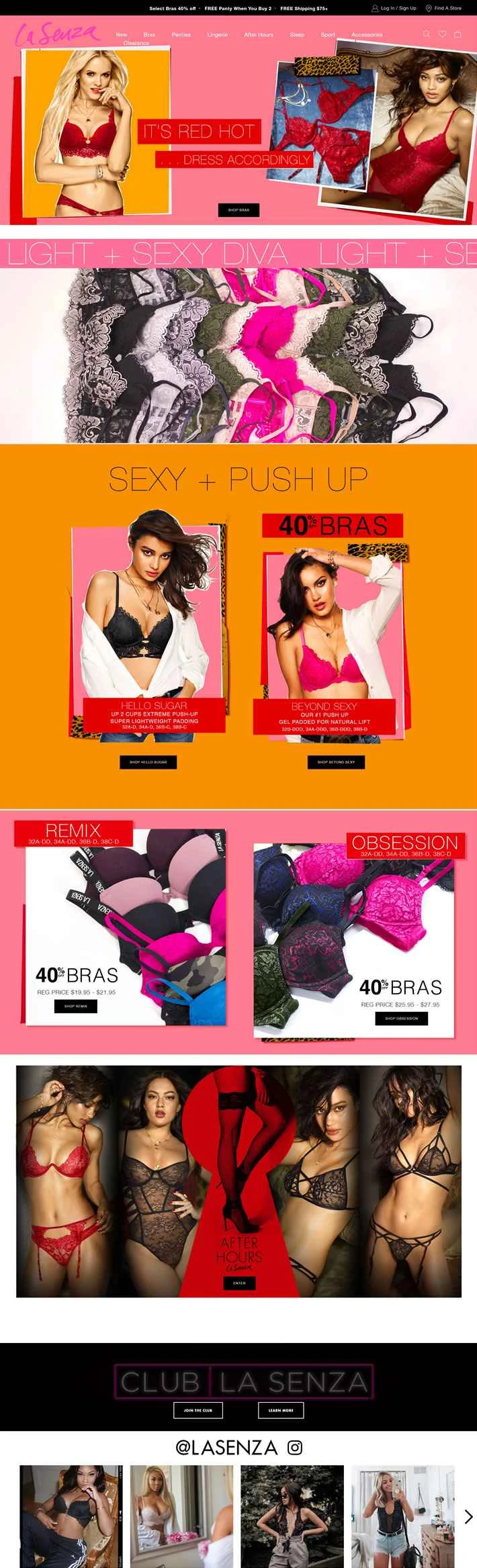 La Senza 公式サイト: 北米トップのセクシーランジェリーブランド