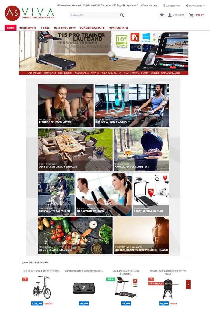 ドイツでフィットネス機器を購入する：AsVIVA