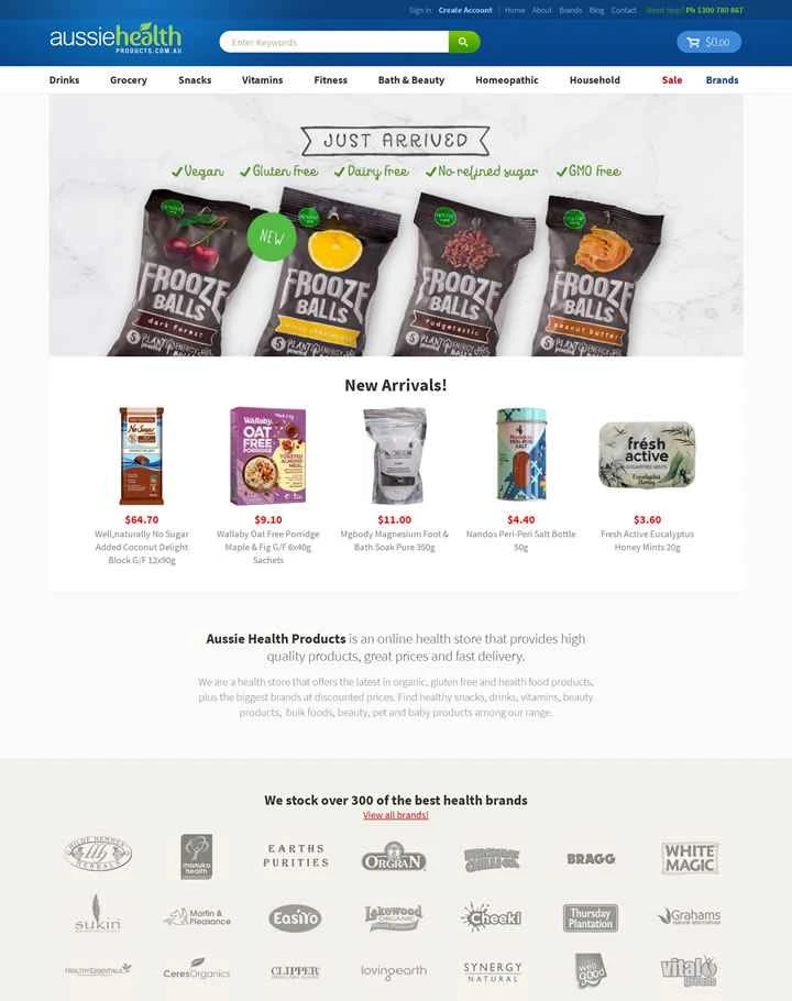 オーストラリアのオンライン健康食品店、Aussie Health Products。