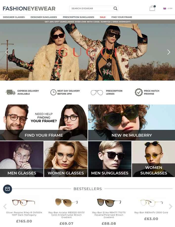 Fashion Eyewear は、英国で最も信頼されているオンラインアイウェア小売業者の 1 つです。