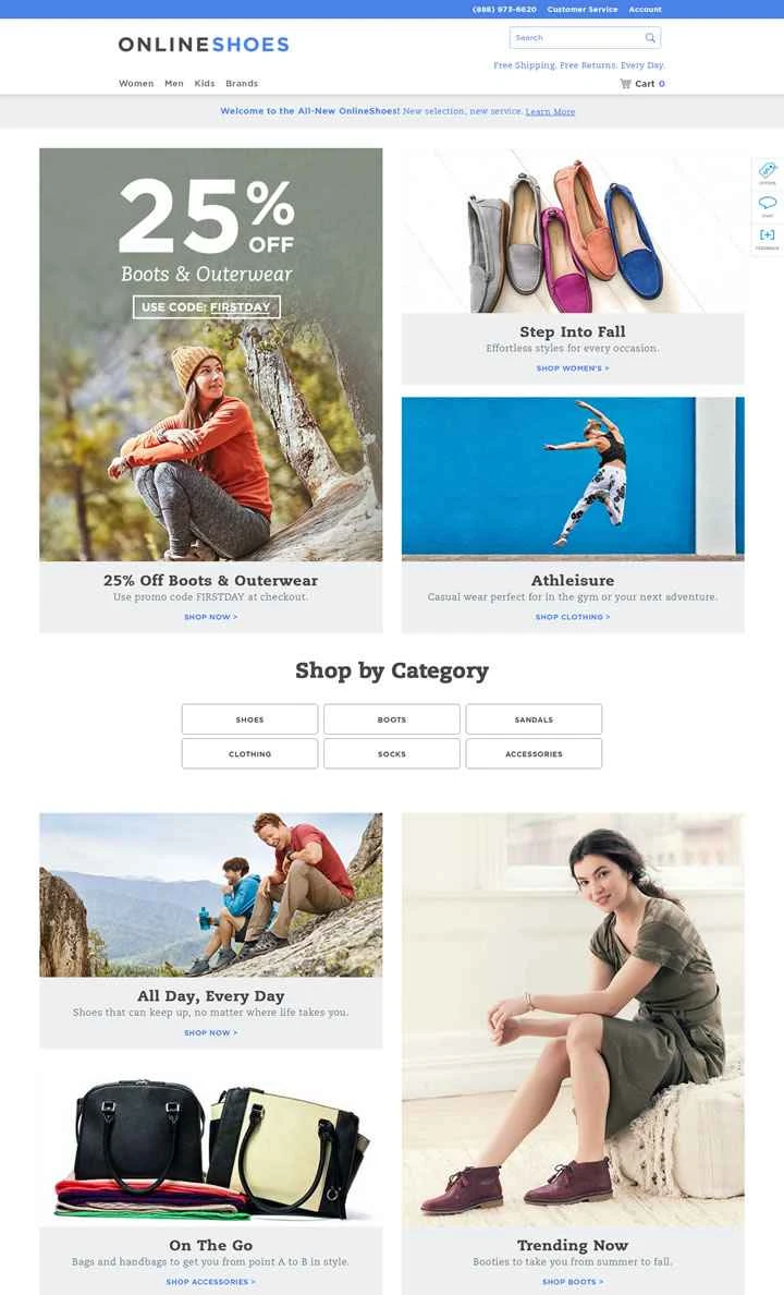 米国初のオンライン靴小売業者、OnlineShoes.com。