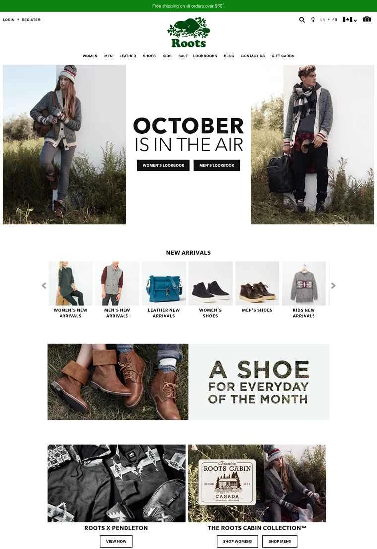 Roots Canada 公式サイト: カナダのカジュアルアパレルブランド