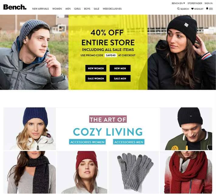 Bench Canada公式サイト：英国の都会的なファッションブランド