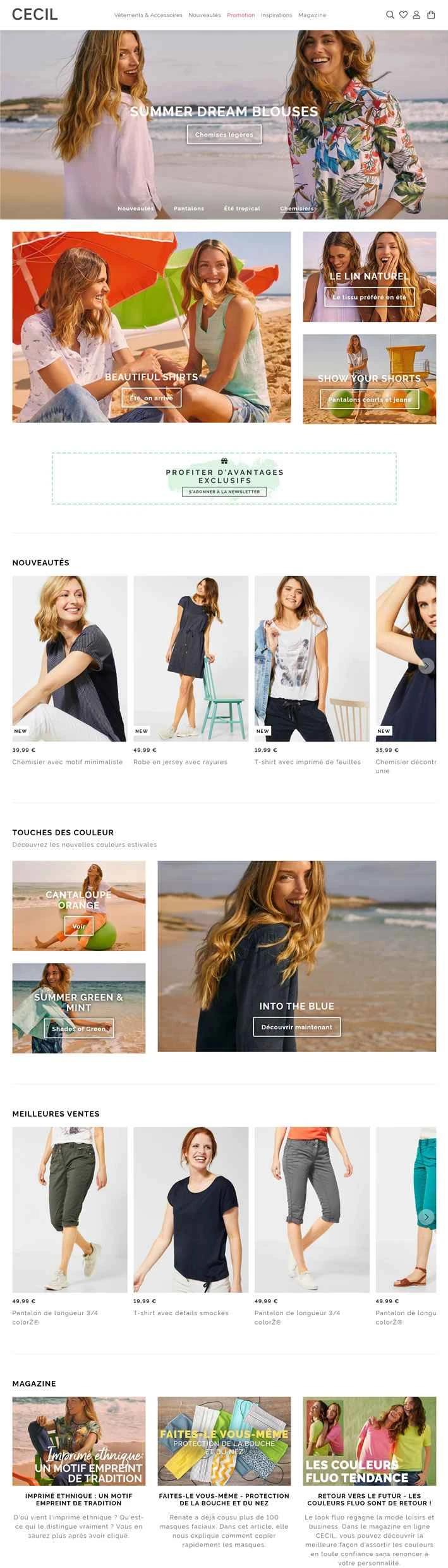 セシルモード フランスオンラインストア：レディースファッション