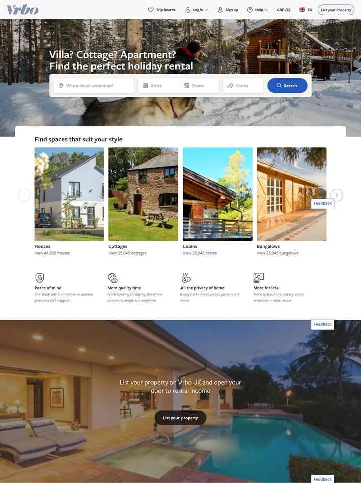 Vrbo UK: バケーションレンタルの予約