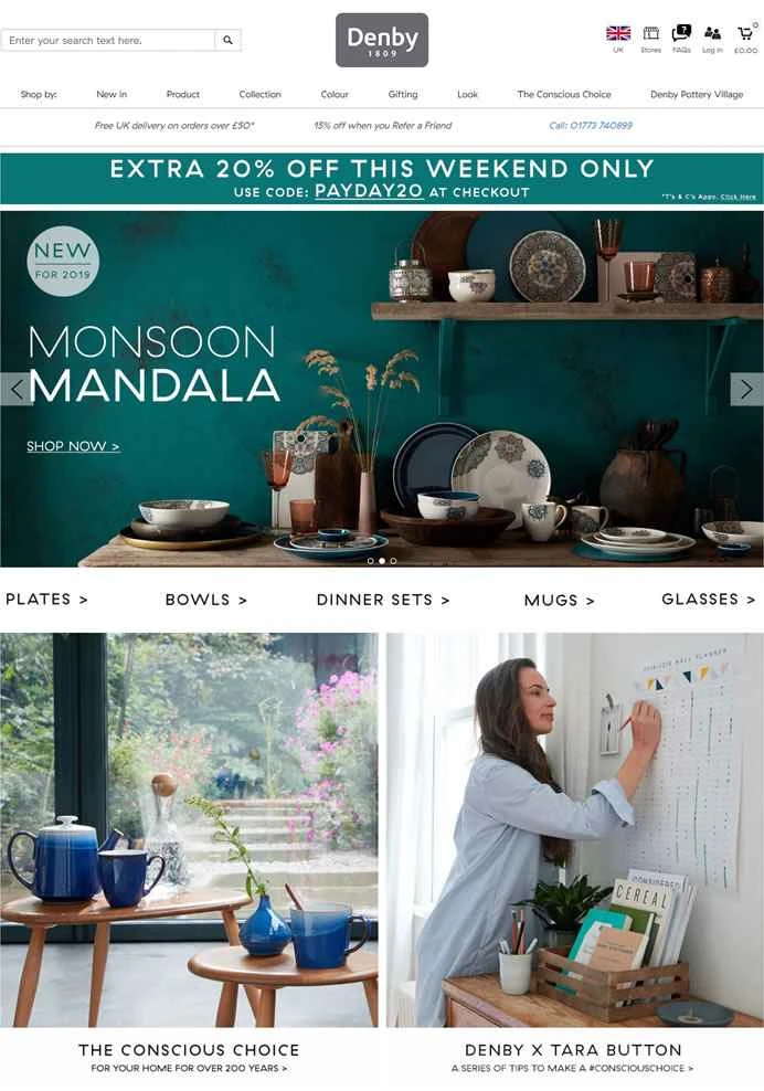 英国No.1食器ブランド、デンビー陶器