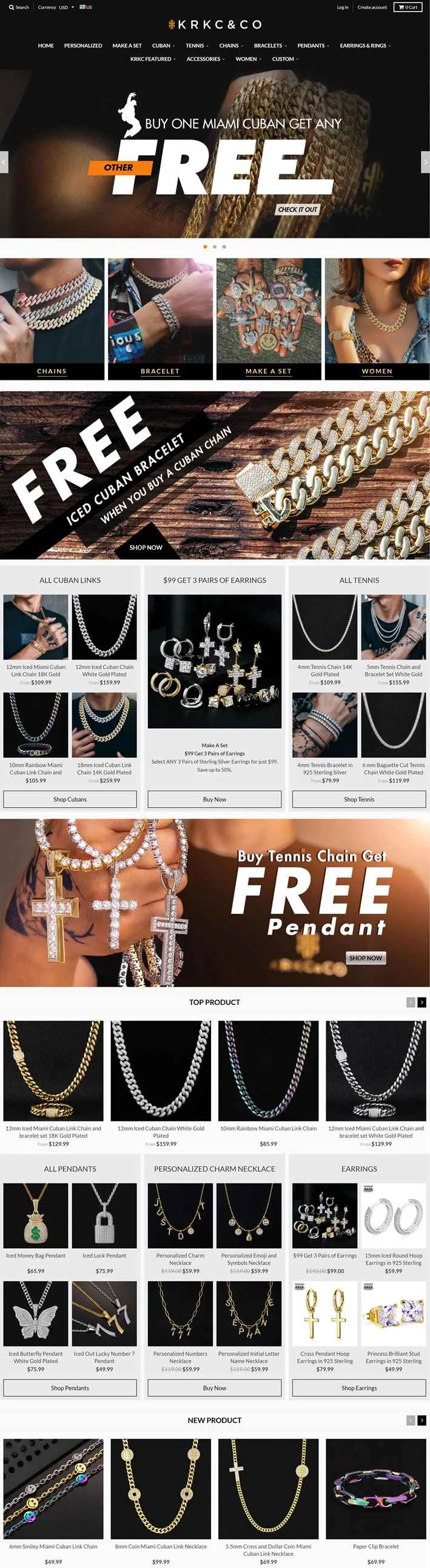 ヒップホップジュエリーブランド：KRKC&CO