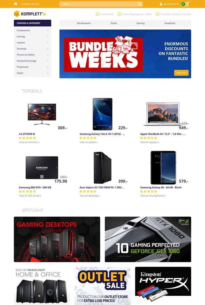 アイルランドの電子機器ショッピングウェブサイト：Komplett.ie