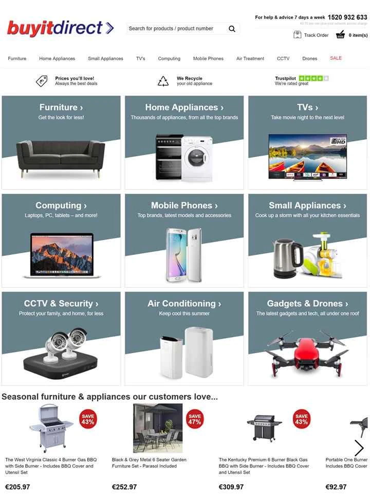 Buy It Direct は、コンピューター、家電、家具を購入できるアイルランドのウェブサイトです。