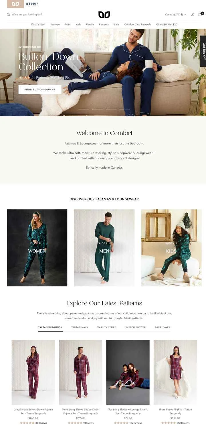 カナダの手作りパジャマとカジュアルウェア：This Is J