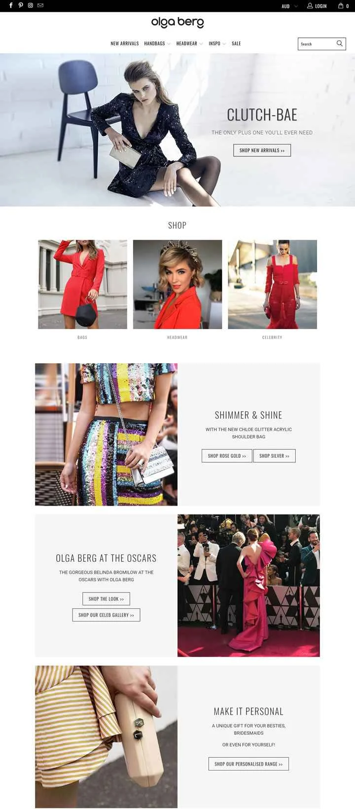 オーストラリアのデザイナークラッチバッグと高級イブニングバッグをオンラインで購入：オルガ・バーグ