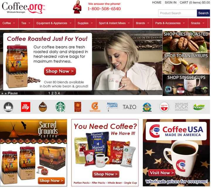 アメリカのコーヒー卸売ウェブサイト：Coffee.org