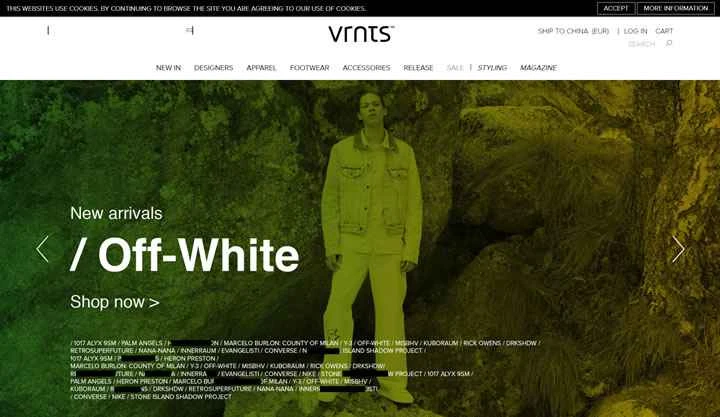 イタリアのメンズウェアオンラインストア：Vrients