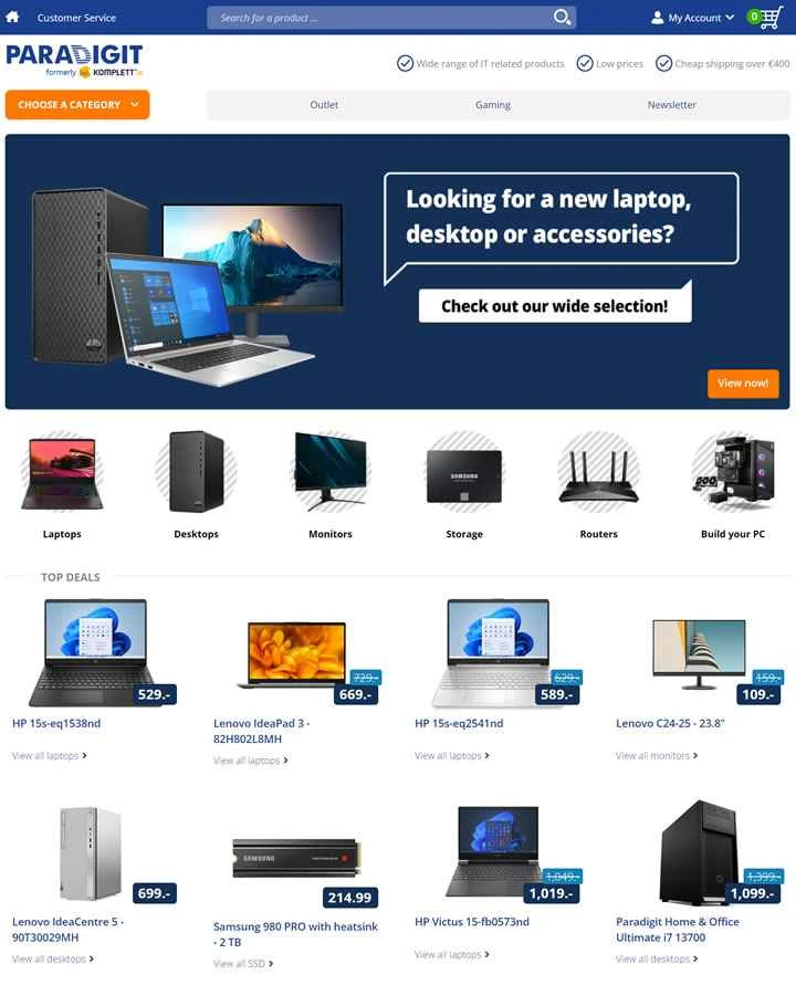 アイルランドのワンストップITストア、Paradigit.ie
