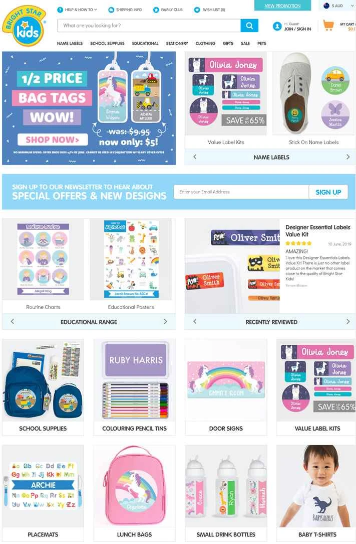 Bright Star Kids、オーストラリアのパーソナライズされた子供向けギフトウェブサイト