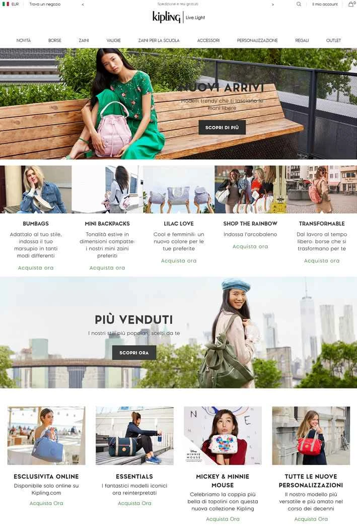 Kipling Italy公式サイト：世界的に有名なファッションとカジュアルバッグのブランド