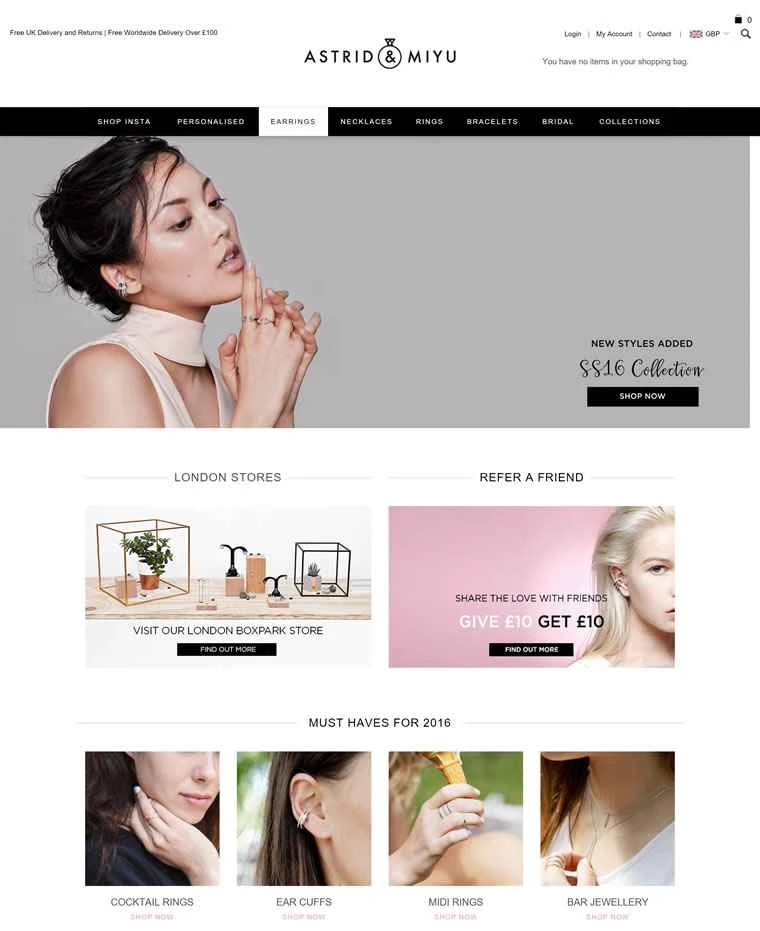 ロンドン発、お手頃価格のトレンドジュエリーブランド「Astrid & Miyu」