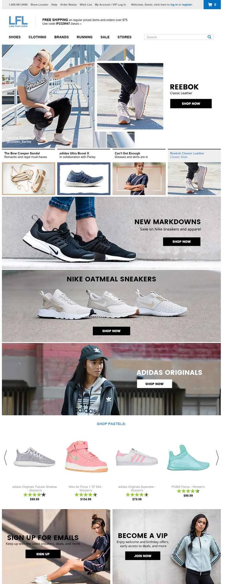 アメリカの女性向けスポーツ用品小売ブランド、レディフットロッカー