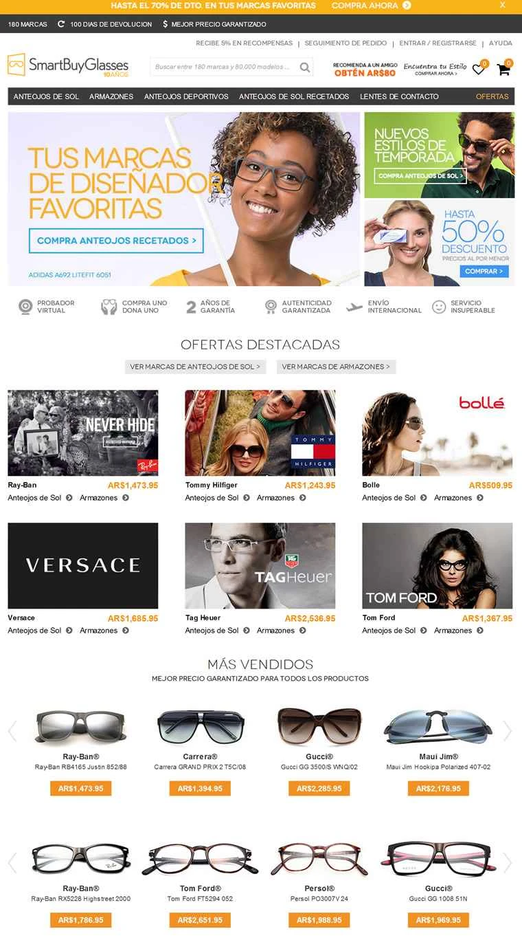 SmartBuyGlasses Argentina - オンラインで眼鏡を注文