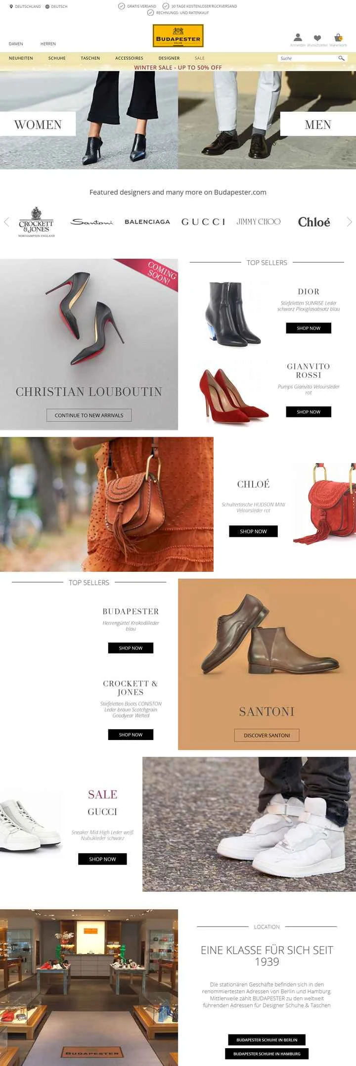 ブダペスター、ドイツ最大のデザイナーシューズオンラインストア