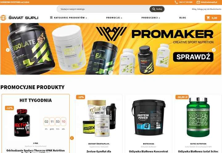Swiat Supli は、サプリメントと栄養素を扱うポーランドのオンライン ストアです。