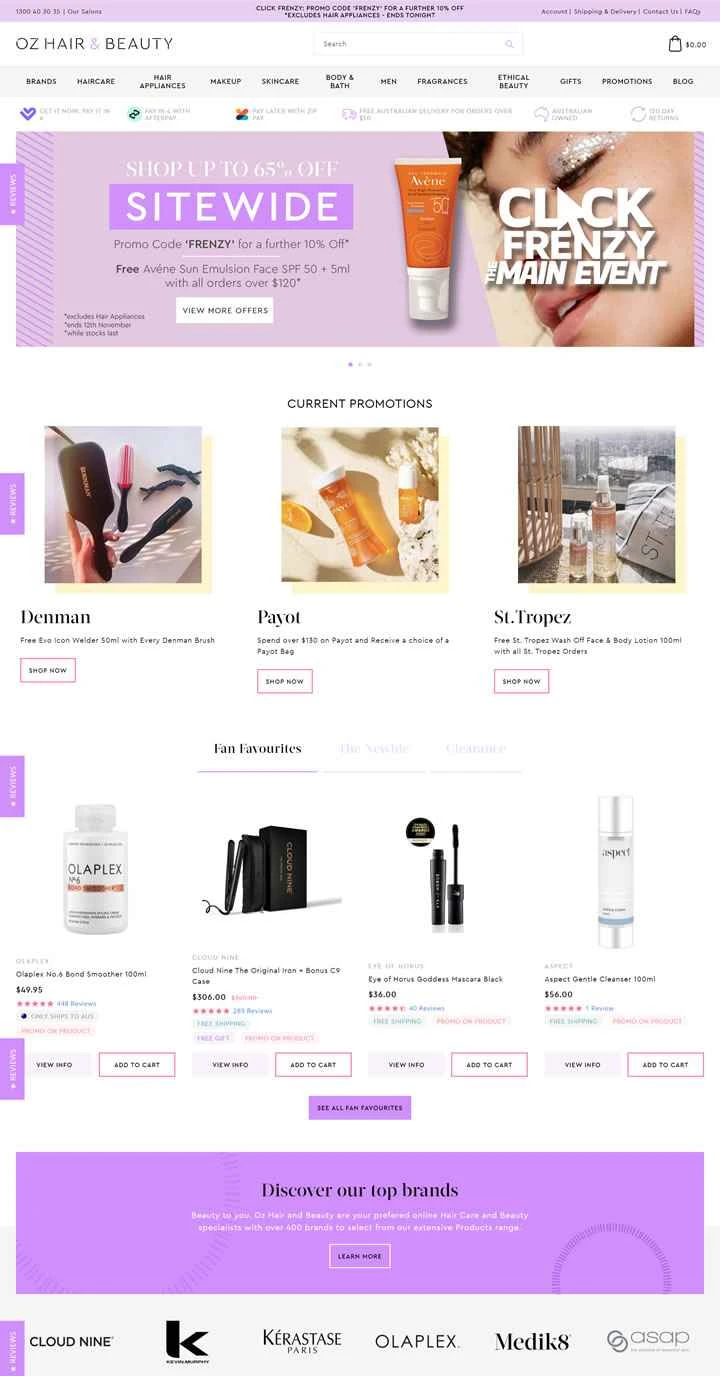 OZ Hair & Beauty は、ヘアケア製品と美容製品を専門とするオーストラリアのオンライン ストアです。