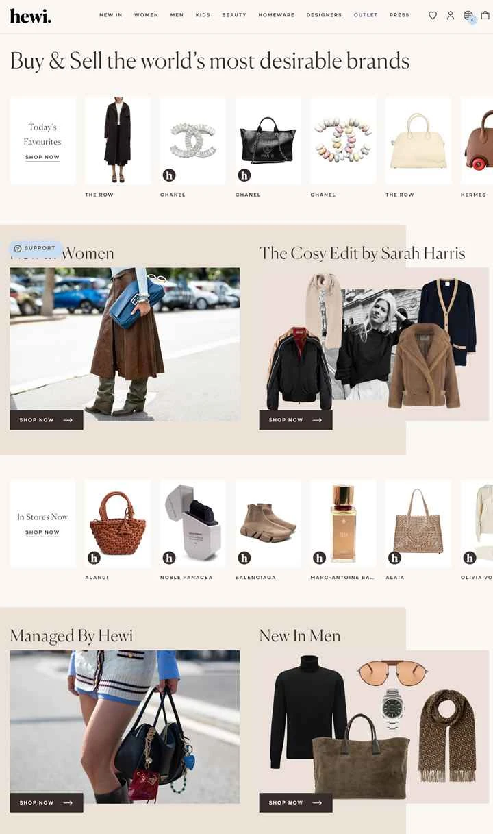 中古デザイナーバッグ、靴、ファッションの売買：HEWI