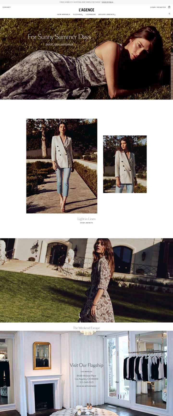 L'AGENCE 公式ウェブサイト: カリフォルニアのレディースアパレルブランド