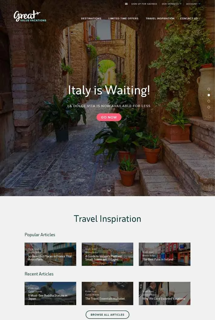 ヨーロッパ、アジア、アフリカ、ラテンアメリカのバケーションパッケージ：グレートバリューバケーション