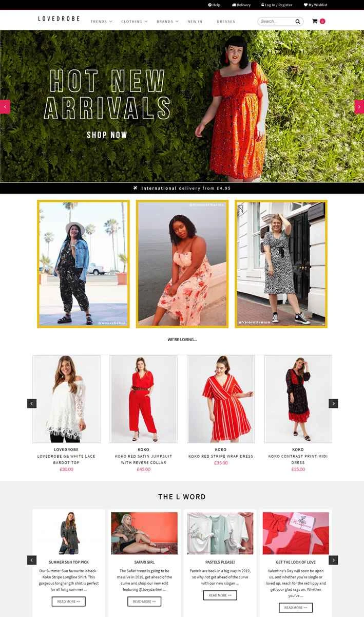 Lovedrobe公式サイト：英国を代表するプラスサイズ衣料ブランド