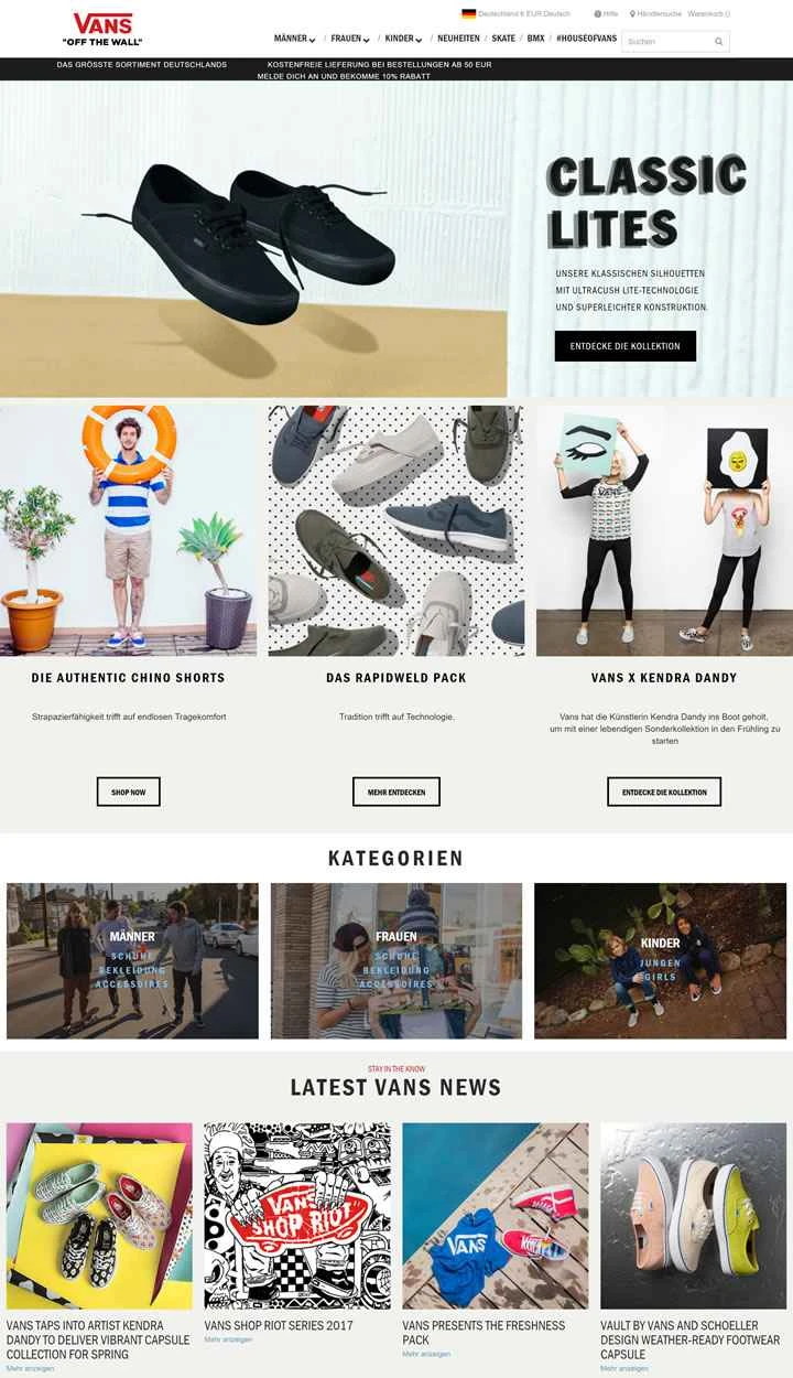 Vans（ドイツ）公式サイト：米国南カリフォルニア発のオリジナルエクストリームスポーツ ストリートウェア ブランド。