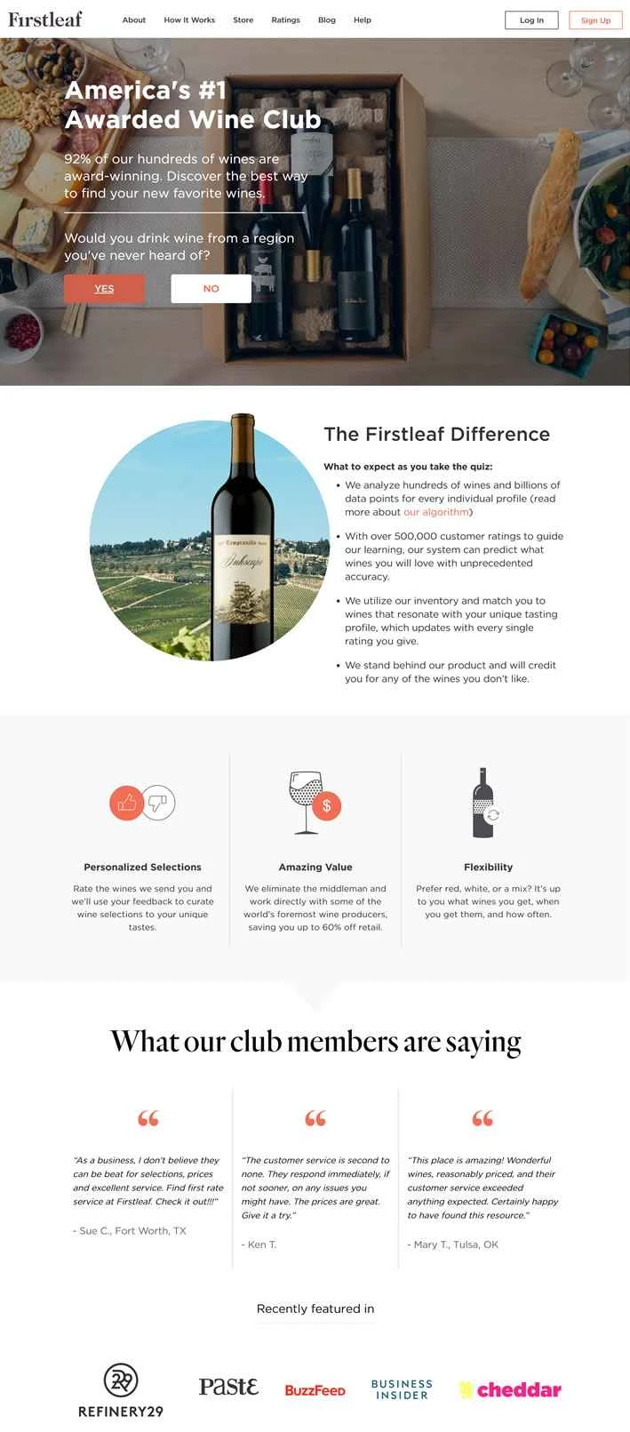 米国で第1位のワインクラブ、ファーストリーフワインクラブ